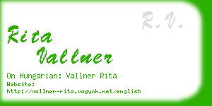 rita vallner business card